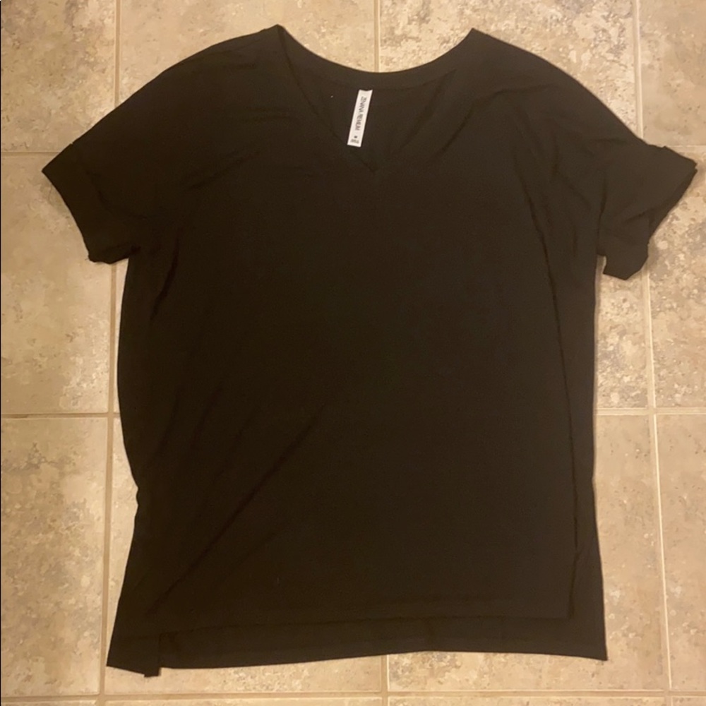 Zenana Premium Cuffed V-Neck